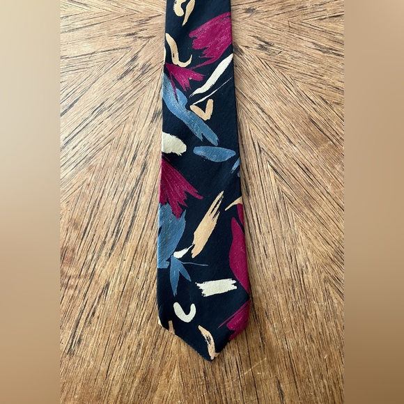 Lanvin Other - 🤩🥂Host Pick 🎉Vintage Lanvin Paris Silk Tie with a Paint Brush Stoke Pattern